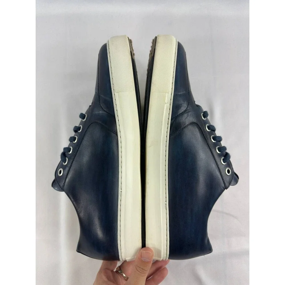 MAGNANNI Costa Low Sneakers Navy Blue Leather Men's Shoes Size 10.5